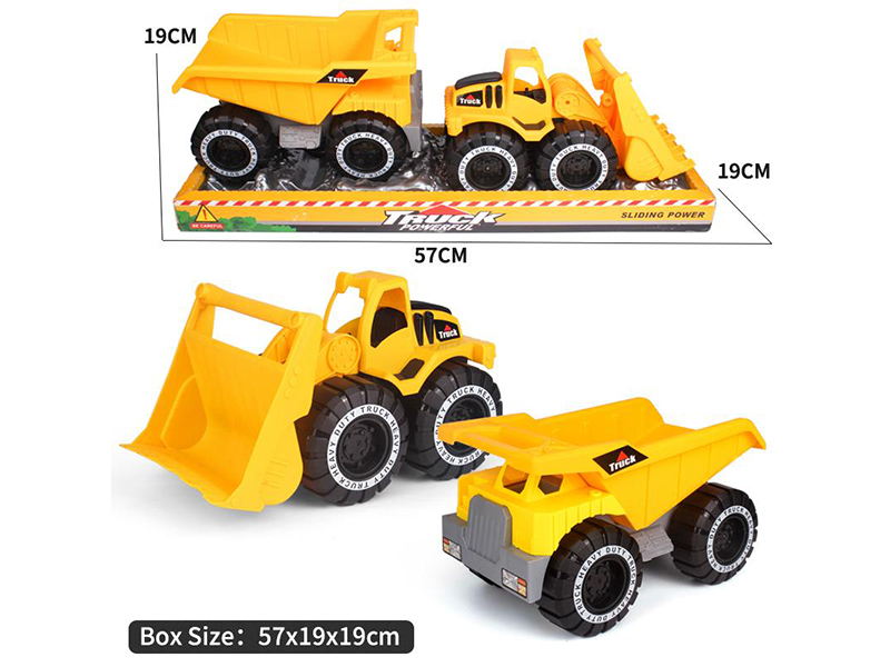 Friction Bulldozer + Slide Dump Truck
