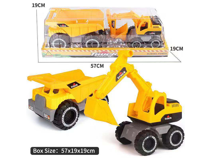 Friction Excavator + Slide Dump Truck