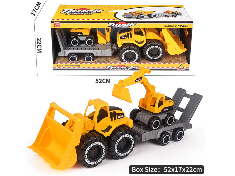 Friction Bulldozer(Medium) + Trailer + Slide Excavator