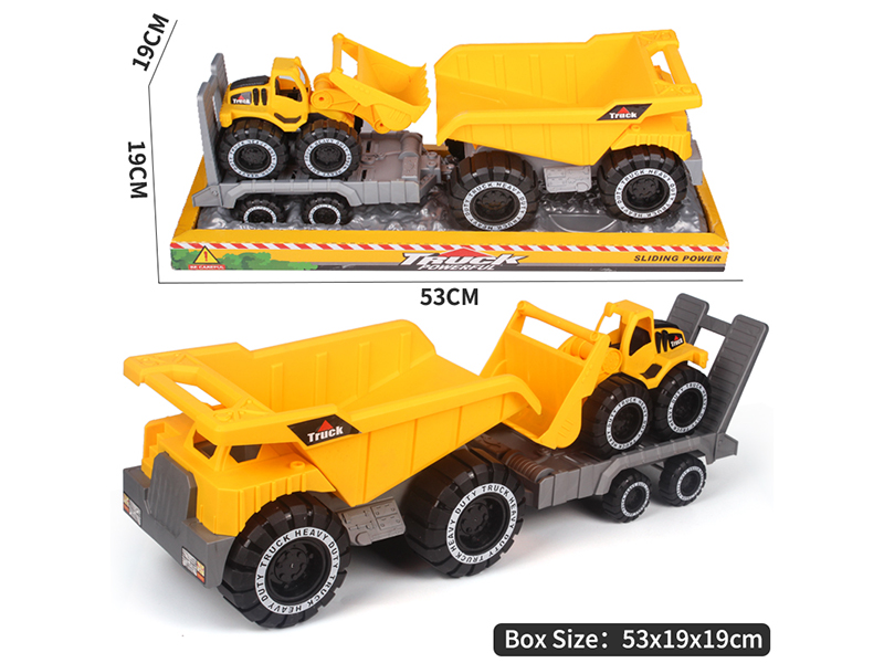 Slide Dump Truck(Medium) + Trailer + Slide Small Bulldozer