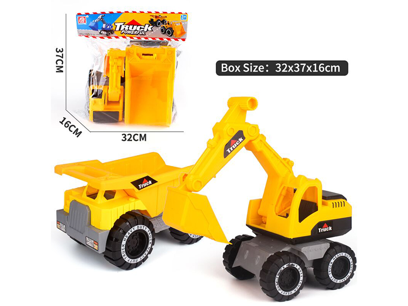 Friction Medium Excavator + Slide Dump Truck