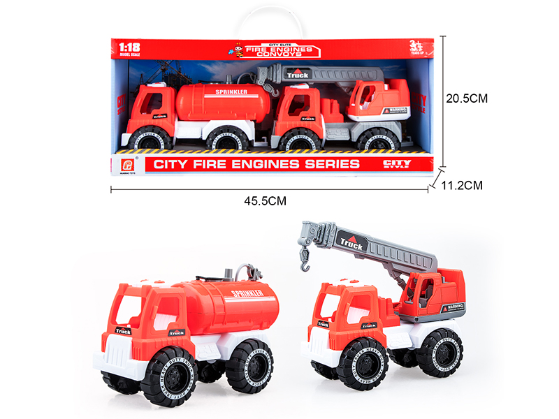 Slide Sprinkling Truck(Press Spray Water) + Slide Crane