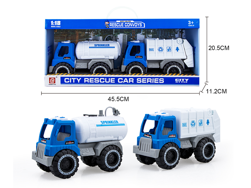 Slide Sprinkling Truck(Press Spray Water) + Slide Sanitation Truck