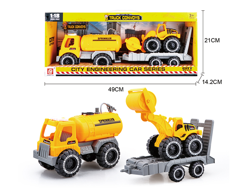 Slide Sprinkling Truck(Press Spray Water)With Trailer And Road Roller