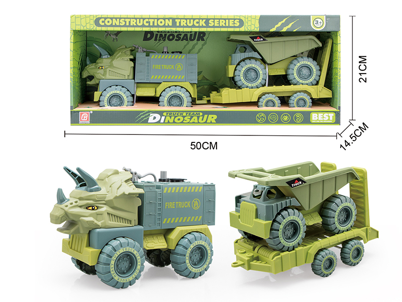 Slide Dinosaur Engineering Trucks Set