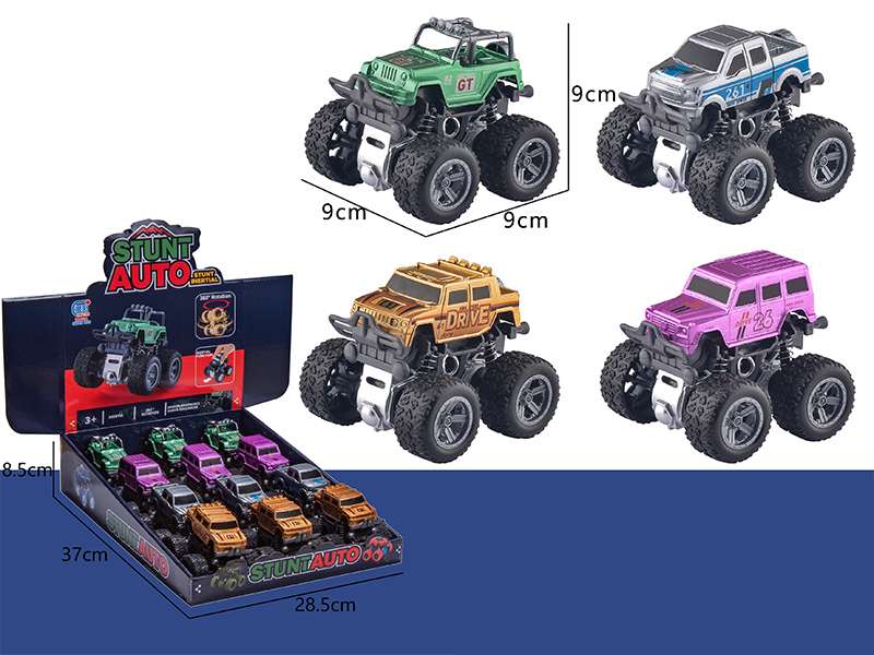 12PCS Friction Spring Stunt Off-Road Alloy Vehicle