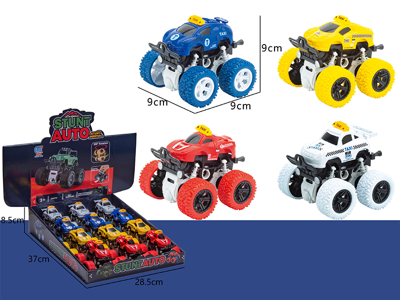 12PCS Friction Spring Stunt Off-Road Taxi