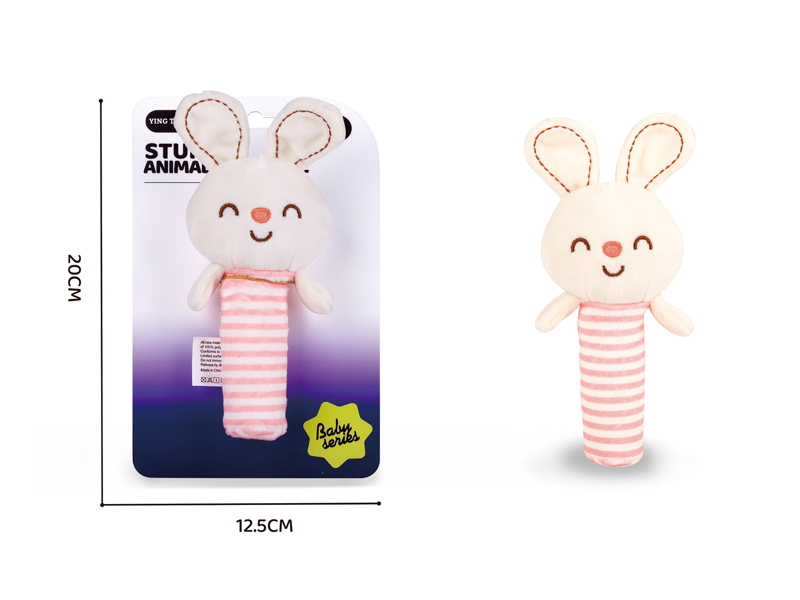 Pink Rabbit Hand Stick Toy