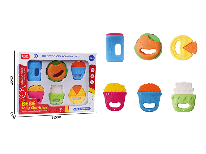 6PCS Cartoon Baby Teething Toy