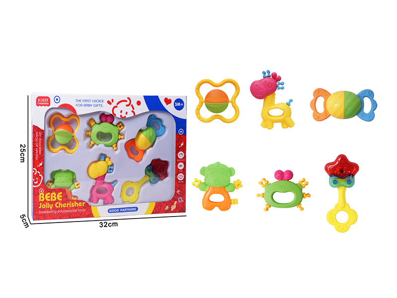6PCS Cartoon Baby Teething Toy