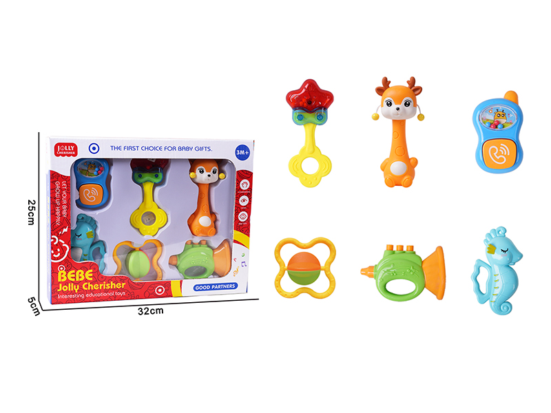 6PCS Cartoon Baby Teething Toy