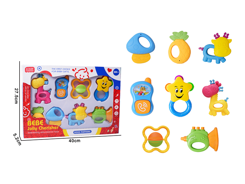 8PCS Cartoon Baby Teething Toy