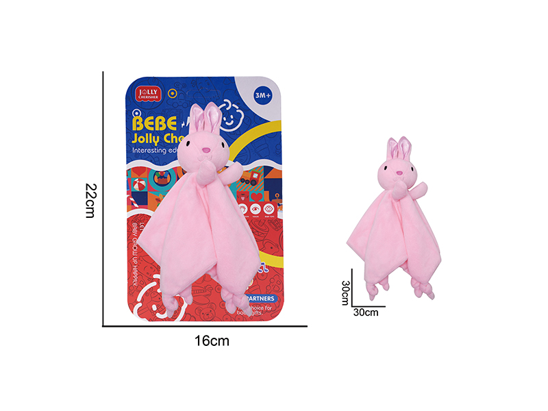 Baby Plush Pink Rabbit Soothing Cloth
