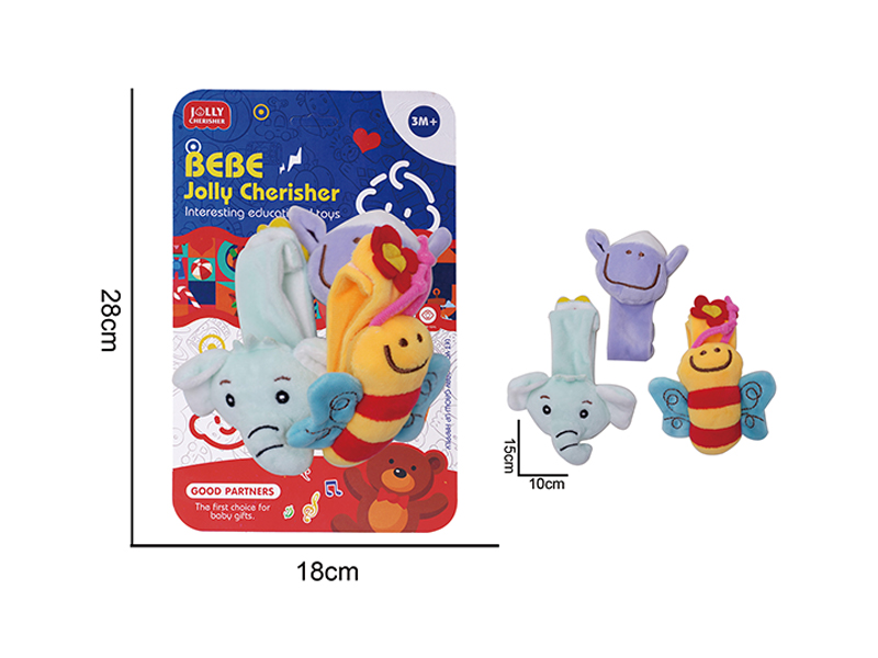 Baby Plush Soothing Animal Shaped Ringbell Bracelet