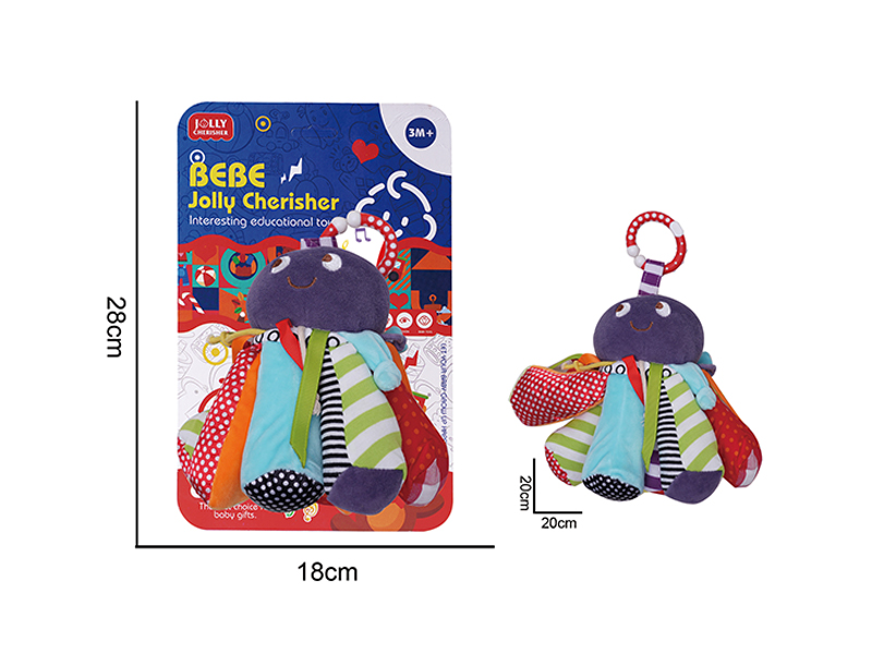 Baby Plush Soothing Octopus Ringing Bed Strap