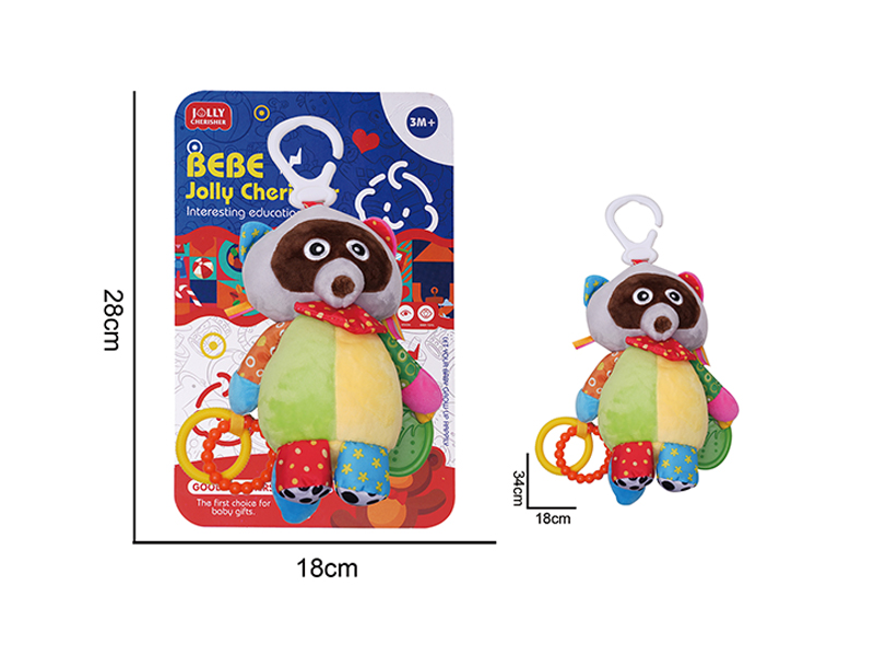 Baby Plush Soothing Raccoon Wind Chime Bed Pendant