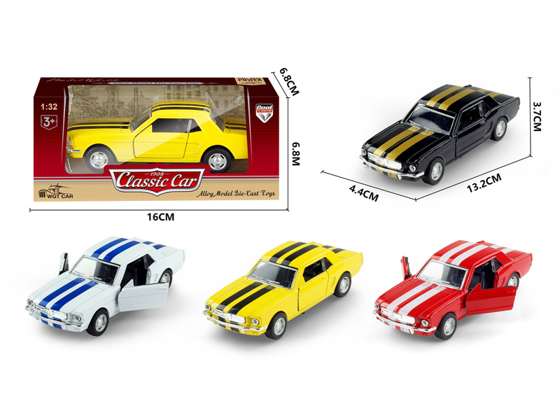 1:32 Alloy Pull Back Simulation Vintage Car Wild Horse