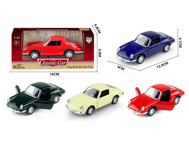 1:32 Alloy Pull Back Simulation Vintage Car Porsche