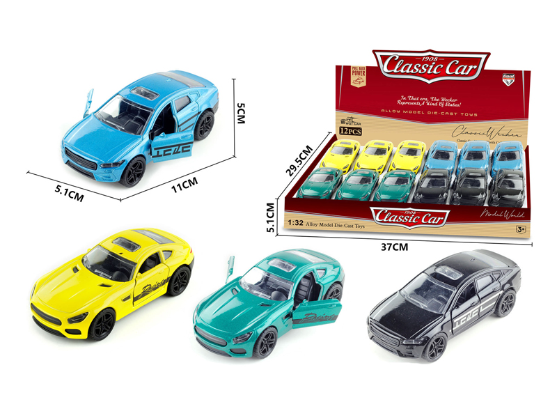 1:36 Alloy Pull Back Simulation Vehicle 12PCS