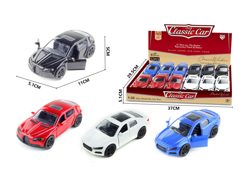 1:36 Alloy Pull Back Simulation Vehicle 12PCS