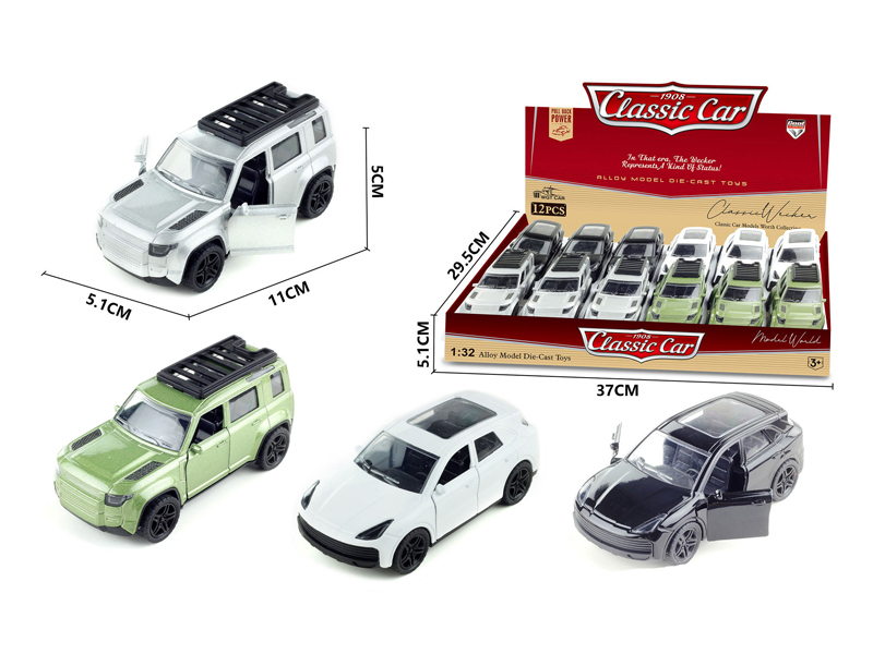 1:36 Alloy Pull Back Simulation Vehicle 12PCS