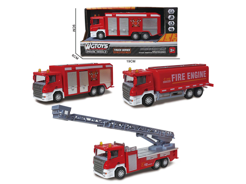 Alloy Pull Back Fire Engine