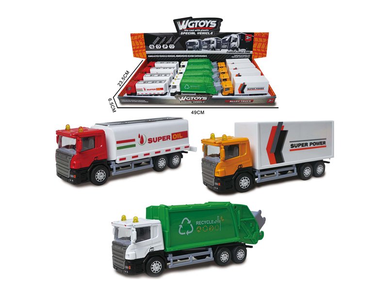 12Pcs Alloy Pull Back Truck