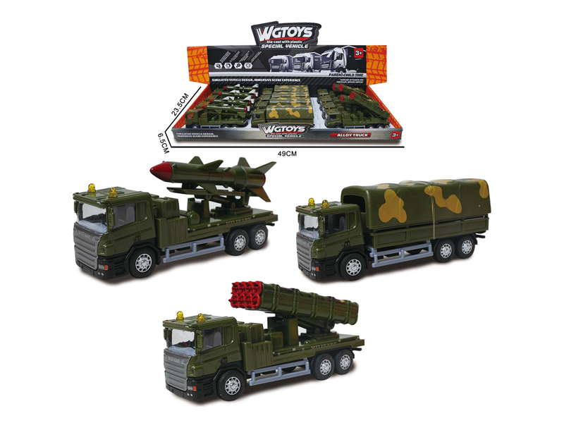 12Pcs Alloy Pull Back Military Vehicle