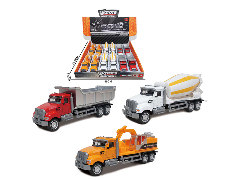 12Pcs Alloy Slide Engineering Vehicle