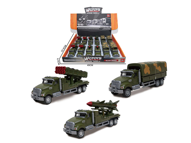 12Pcs Alloy Slide Military Vehicle