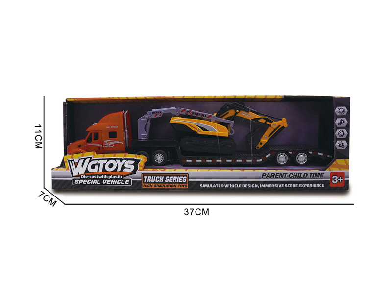 1:50 Alloy Trailer+Excavating Machinery