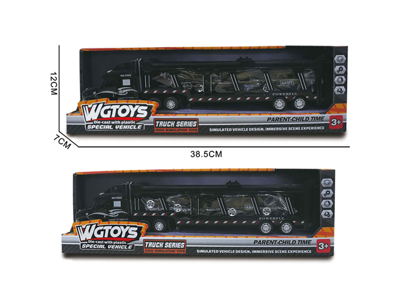 American Alloy Trailer With 3 Military Cars