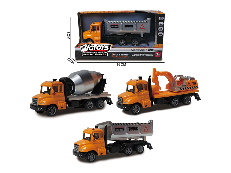 1:64 Alloy Pull Back Engineering Vehicle