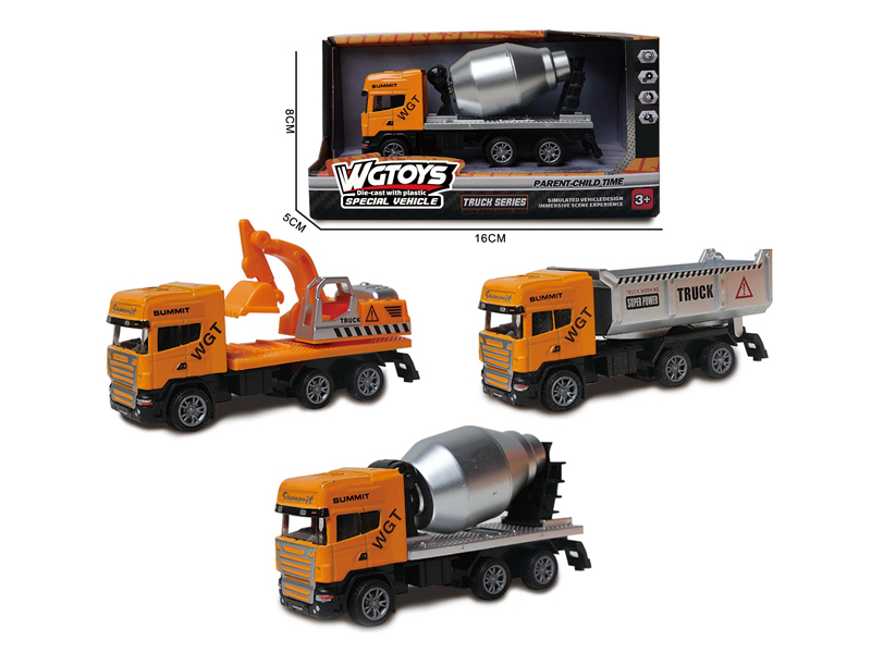 1:64 Alloy Pull Back Engineering Vehicle