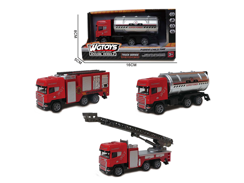 1:64 Alloy Pull Back Fire Engine