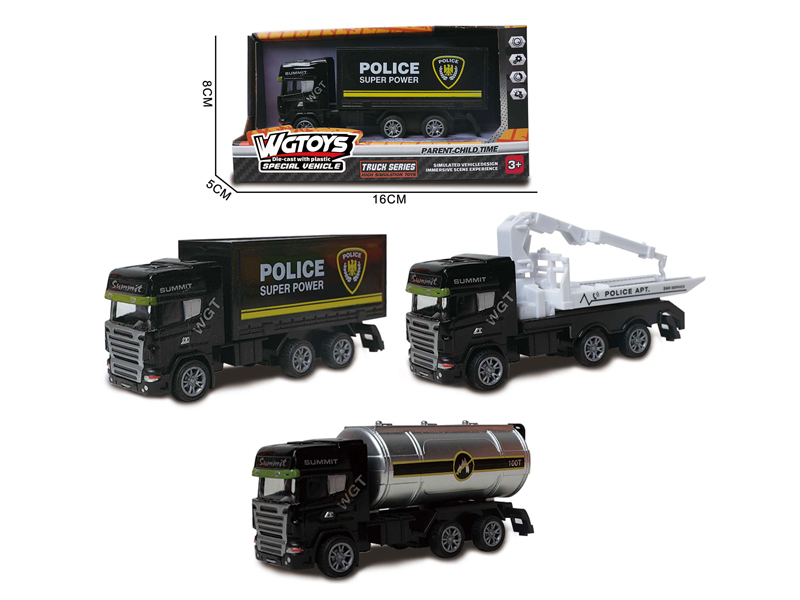 1:64 Alloy Pull Back Rescue Vehicle