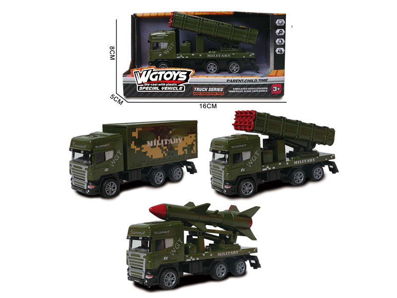 1:64 Alloy Pull Back Military Vehicle