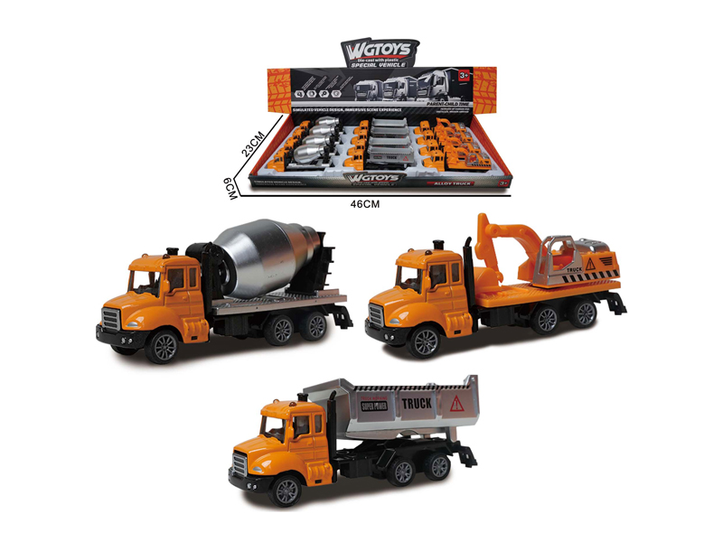 1:64 Alloy Pull Back Engineering Vehicle