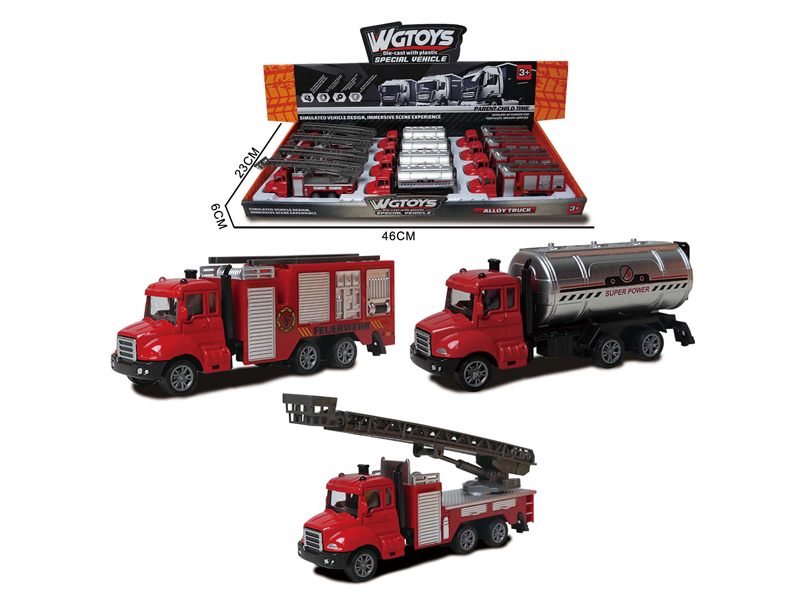 1:64 Alloy Pull Back Fire Engine