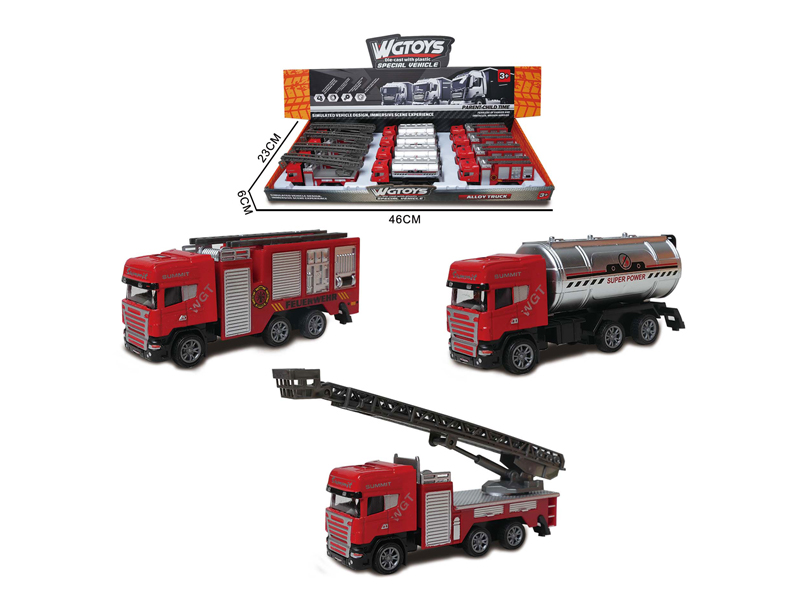1:64 Alloy Pull Back Fire Engine