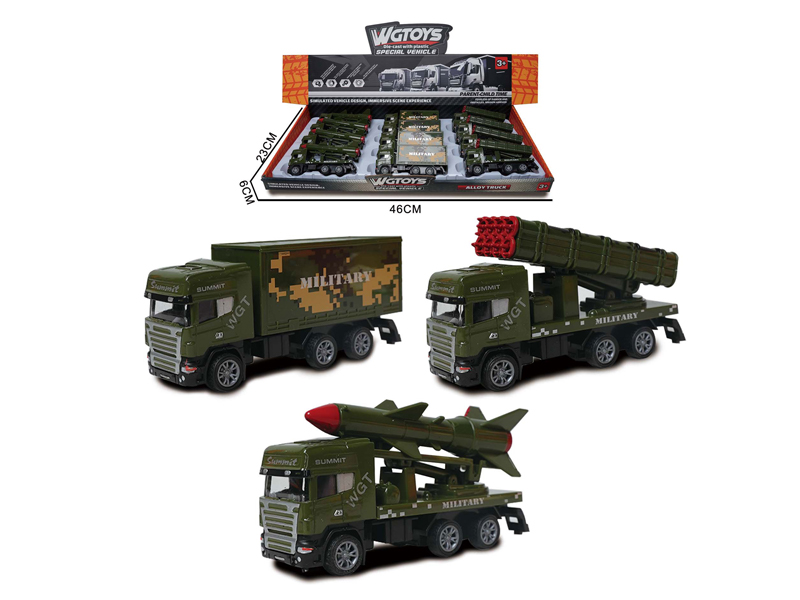1:64 Alloy Pull Back Military Vehicle