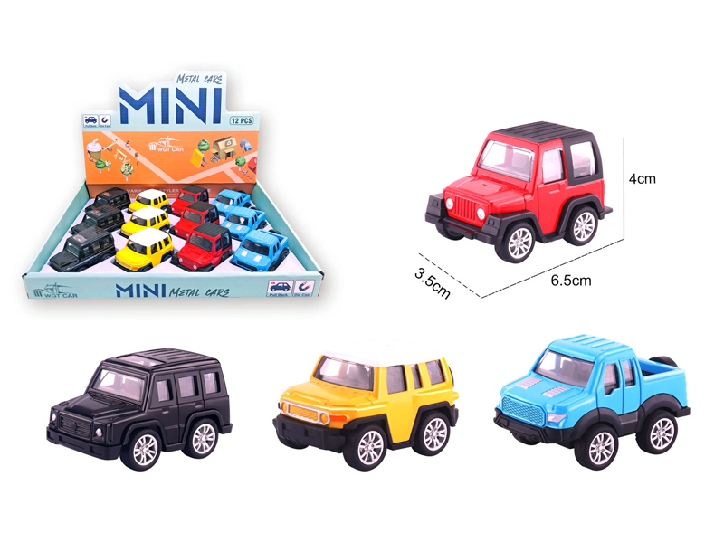 Alloy Pull Back Q-Version Off-Road Vehicle 12PCS