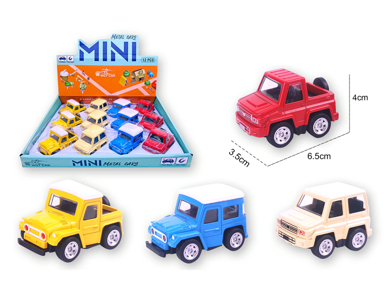 Alloy Pull Back Q-Version Pickup Truck 12PCS