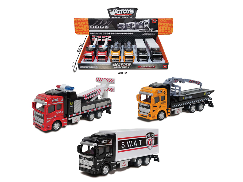 1:50 Alloy Pull Back Rescue Vehicle 6PCS