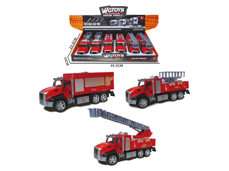 1:50 Alloy Pull Back Fire Engine 6PCS