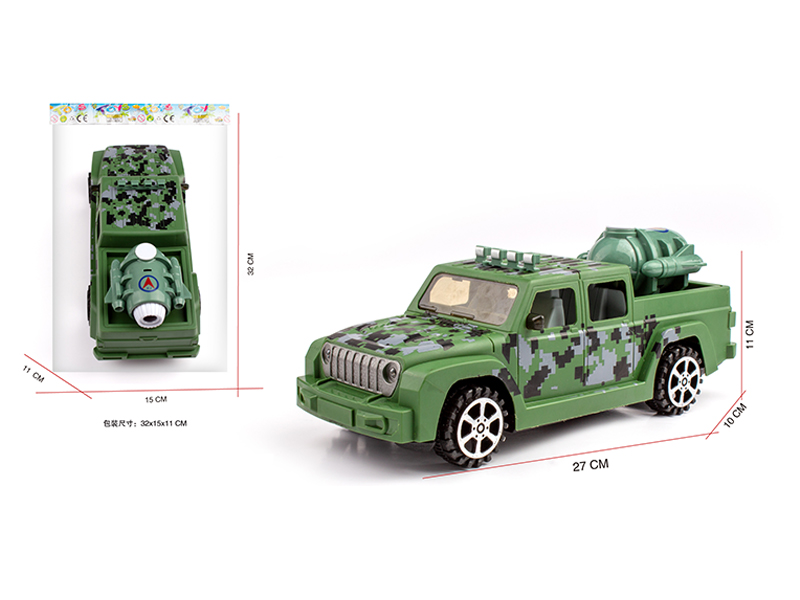 1:16 Friction Simulated Wrangler Pickup Military Vehicle