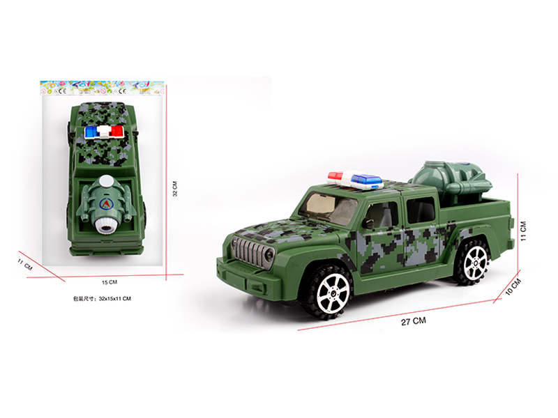 1:16 Friction Wrangler Pickup Truck Military Police Car