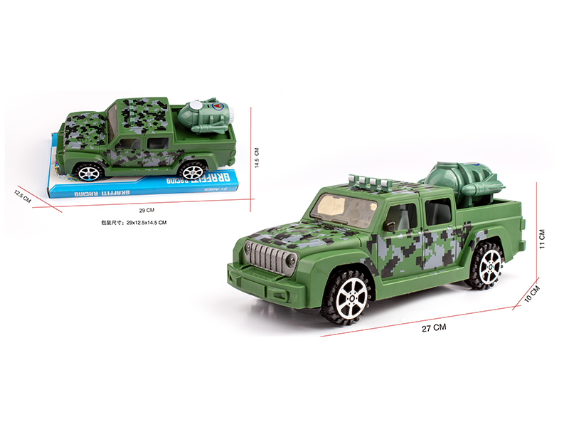 1:16 Friction Simulated Wrangler Pickup Military Vehicle