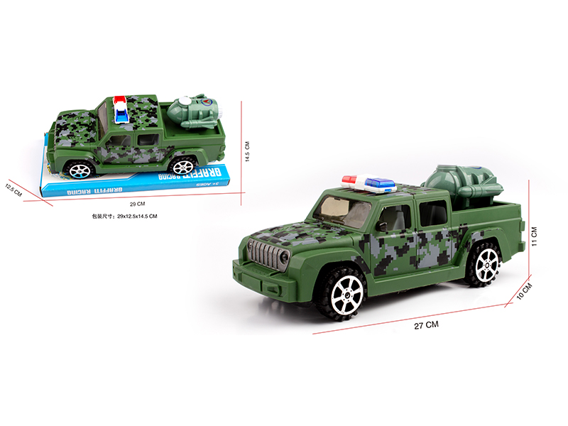 1:16 Friction Wrangler Pickup Truck Military Police Car
