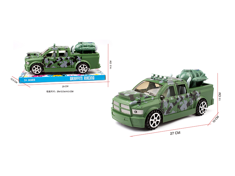 1:16 Friction Simulated Dodge Ram Pickup Military Vehicle